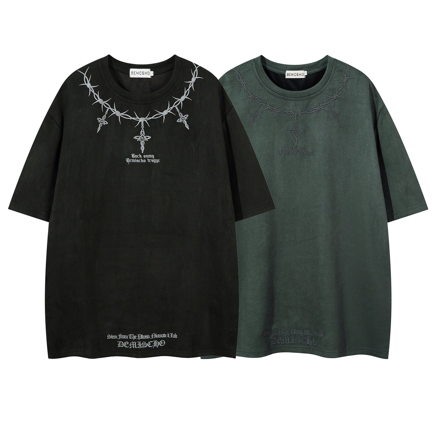 Thorn Embroidered Short Sleeve T-shirt Top