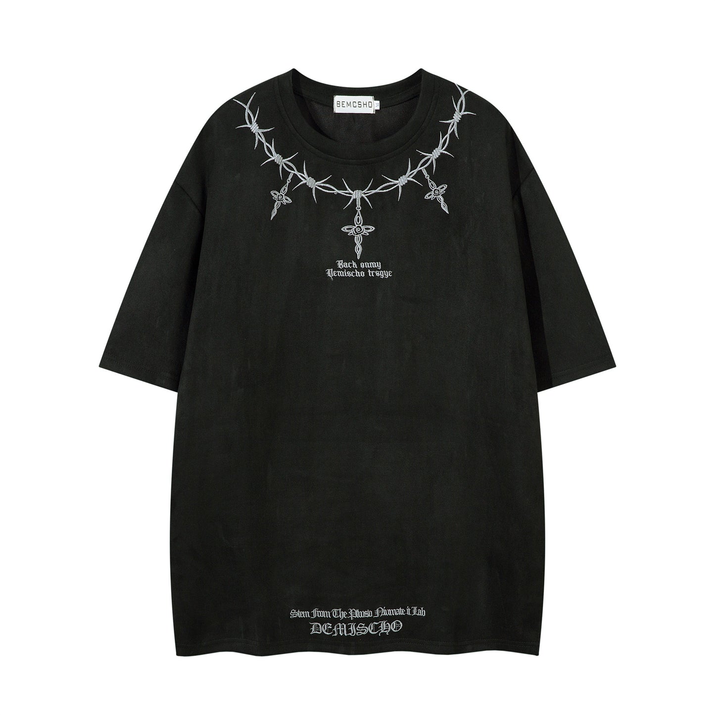 Thorn Embroidered Short Sleeve T-shirt Top