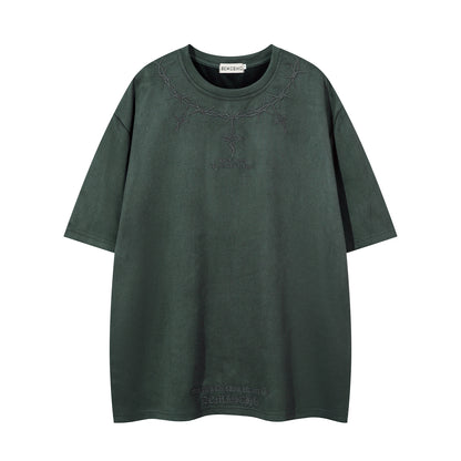 Thorn Embroidered Short Sleeve T-shirt Top